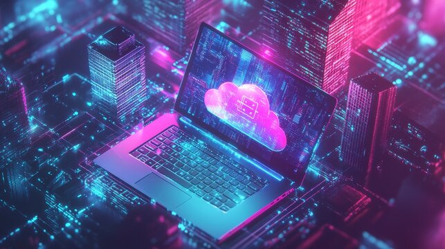 The main elements of the banner are 3D, High Definition Resolution, subtle, modern, icon, background, e-learning, advertisement, banner, and cloud computing.