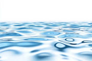 Naklejka premium Surface of blue water with ripples. Defocus blurred transparent blue colored clear calm water surface with splashes and bubbles. Water waves with shining pattern backdrop.