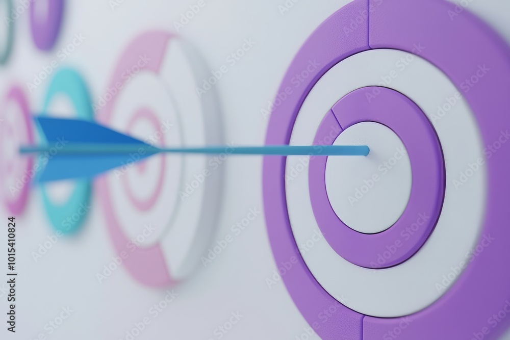 Poster a target and an arrow, a target and an arrow, a target and an arrow