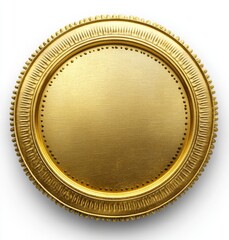 Isolated gold metal foil sticker seal