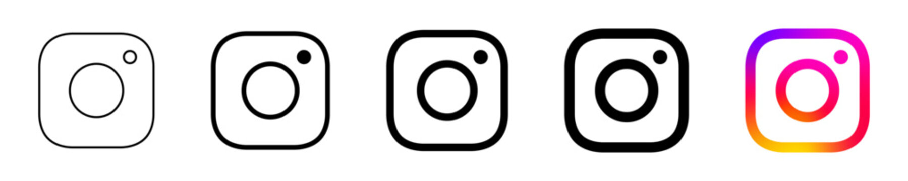 Insragram logo , instagram line icon in black color. social media icons. social media and social network logos