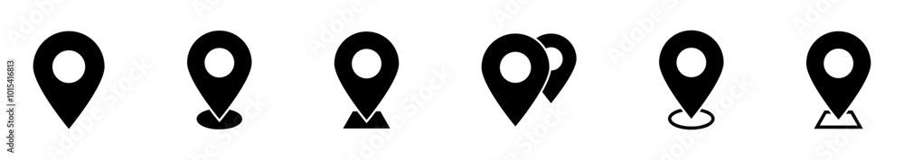 Aufkleber Location icon set, Map pin place marker. location pointer icon symbol in flat style. Red Location pin icon, Navigation sign