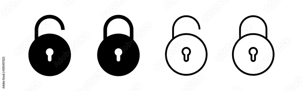 Poster lock icon set. locked and unlocked icon , privacy, secure, private, security icons - padlock icon bu