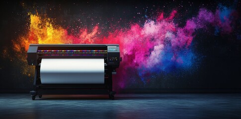 A large format printer with AI generating capability for the office