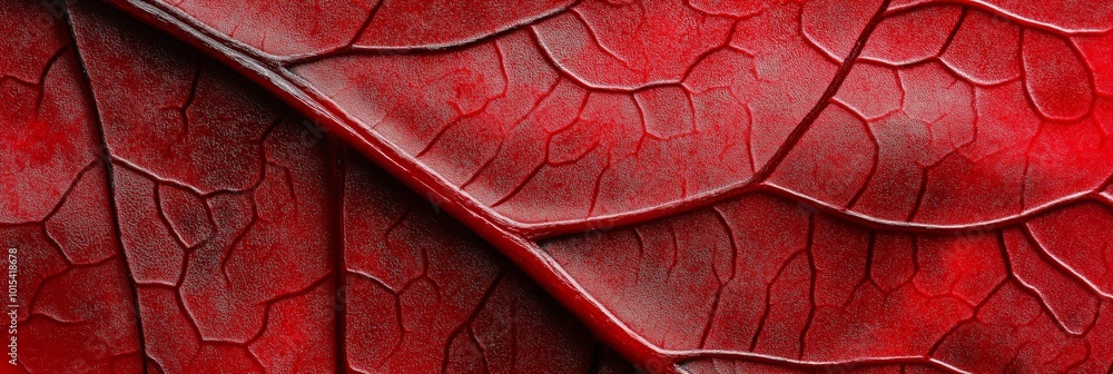 Poster a leaf with a red color and some specks of dust. the leaf is very thin and has a shiny appearance