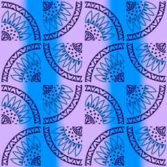 Abstract floral seamless retro flower pattern for fabrics and linens