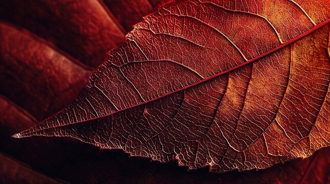   A sharp focus on a reddish-yellow foliage against a monochrome background