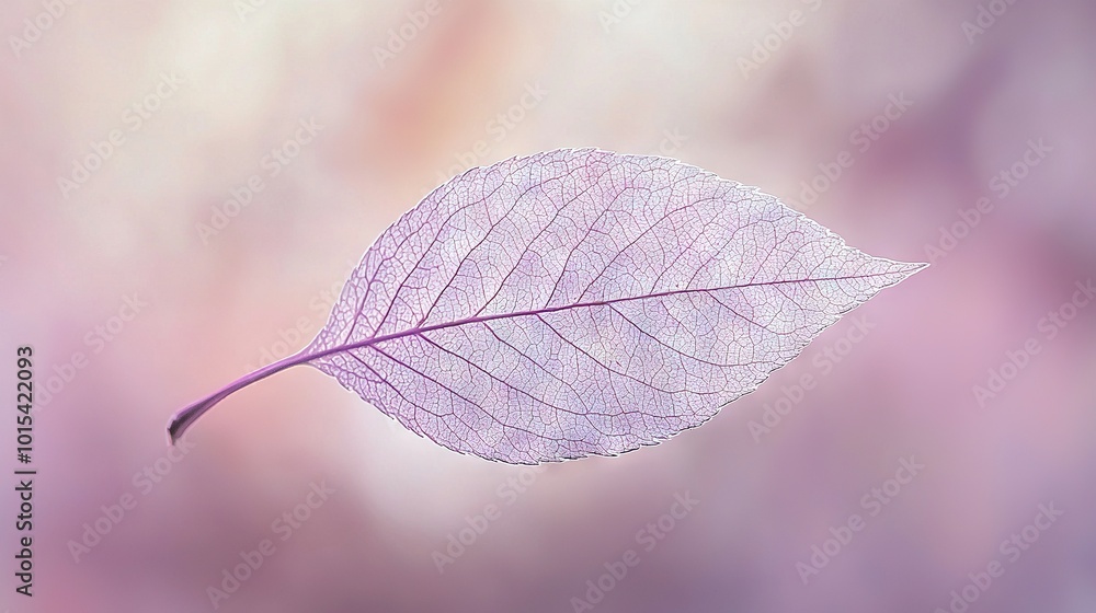Aufkleber a single leaf on a focused background with a sharp depiction of the backside of the leaf