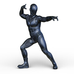男性サイボーグ　3DCGレンダリング