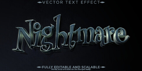 Halloween monster text effect, editable horror and scary text style