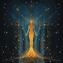 shilloutte of person expanding into space