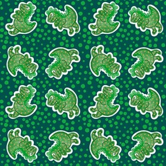 Cartoon animals seamless dinosaur pattern for wrapping paper and fabrics