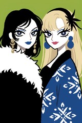 two women posing together 