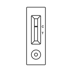 A rapid antigen test or RAT returns a negative result for COVID or other disease in line art vector