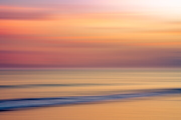 Abstract seascape. Tropical beach sunset.