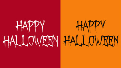 double set Happy Halloween Text Banner, Vector, vector text title , marketing, designing,