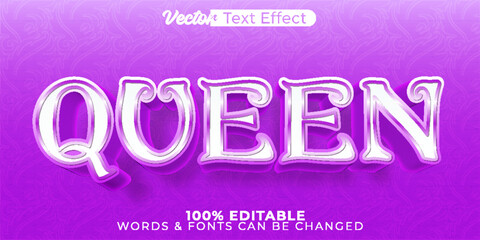 Queen Vector Text Effect Editable Alphabet Majesty  Royal