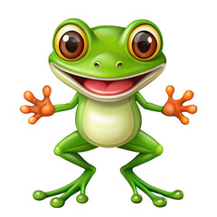 A drawing of a frog with a green frog on it