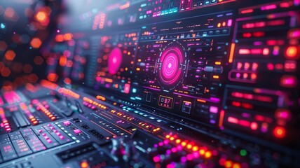 Obraz premium Colorful Futuristic Interface Dashboard