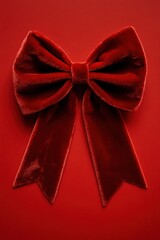 Holiday ribbon bow. Design element for greeting card poster
