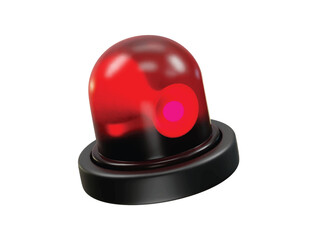 Siren light icon warning light 3d rendering illustration