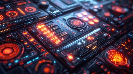 Obraz premium Colorful Futuristic Interface Dashboard