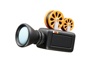 Film camera cinema 3d icon rendering illustration