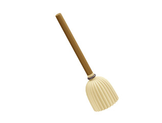 Broom Icon Cleaning and Witch Illustration 3d render