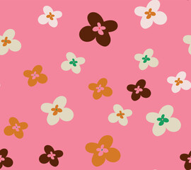 Seamless patterm with funky retro flowers.