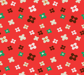 Seamless patterm with funky retro flowers.