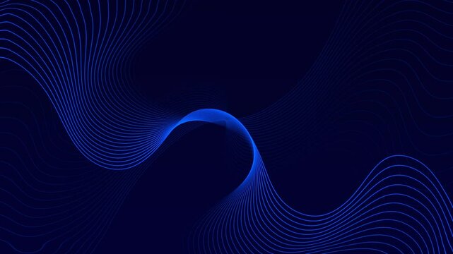 abstract blue wave background line technology looping animation 