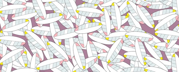 Abstract surfing, surfing inventory illustration. Artistic patterns. Business, travel, vacation, hobby concepts. Surfboards. Border for text, copy space