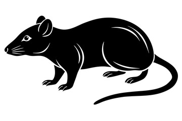 Cute Rat silhouette minimalistic vector art illustration