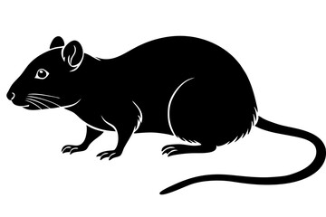 Cute Rat silhouette minimalistic vector art illustration