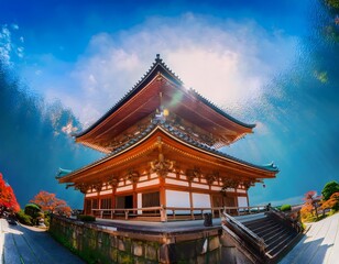shot of a japanese temple