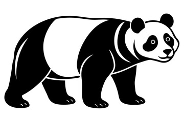 Cute Panda silhouette minimalistic vector art illustration