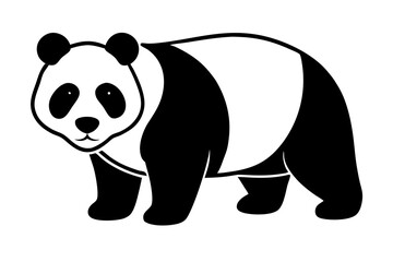 Cute Panda silhouette minimalistic vector art illustration