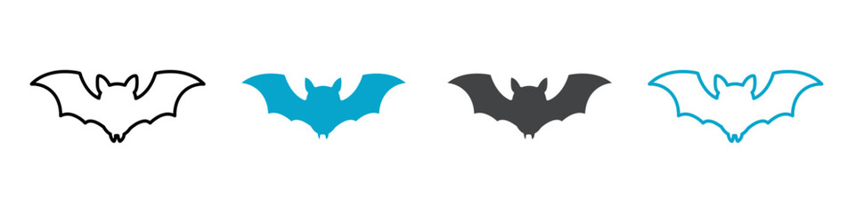 bat icon set vector art