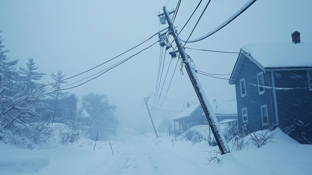Aftermath of Heavy Snowstorm: Downed Power Line and Dark Homes Highlight Urgent Need for Electrical Repair and Community Safety