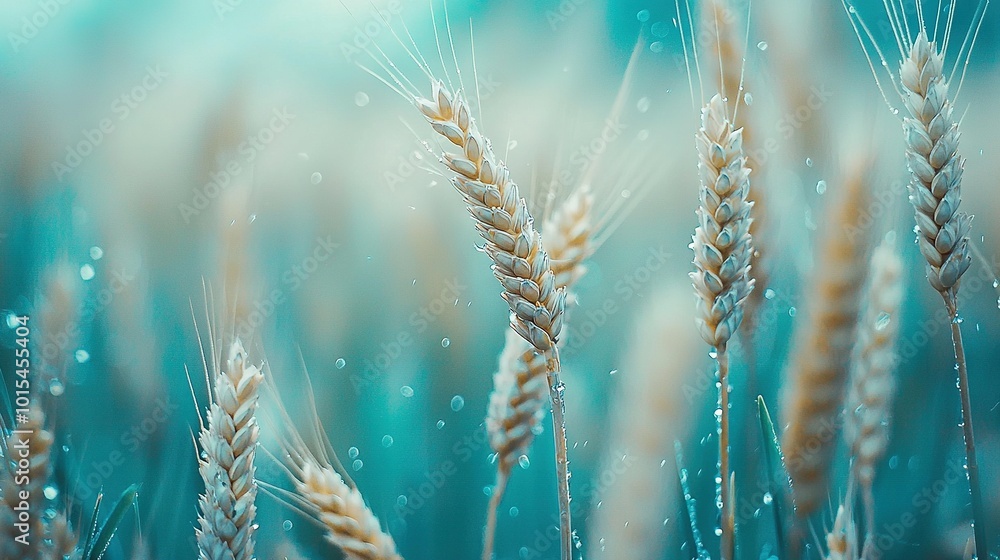 Canvas Prints   Close-up of dewy grass blades