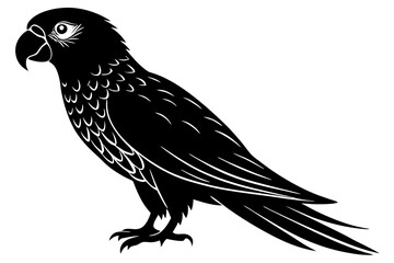 Cute Parrot silhouette minimalistic vector art illustration 