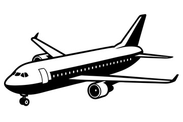 Cute Plane silhouette minimalistic vector art illustration