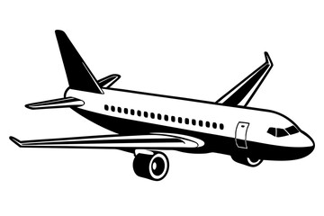 Cute Plane silhouette minimalistic vector art illustration