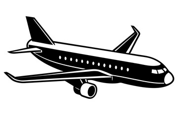Cute Plane silhouette minimalistic vector art illustration