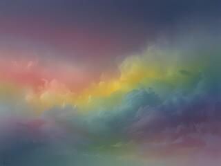 Naklejka premium rainbow and clouds