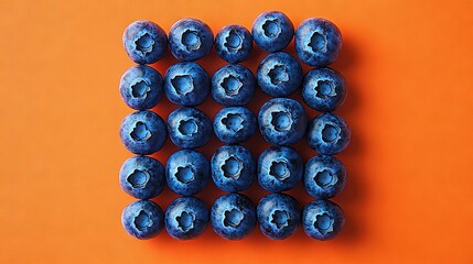   Blueberries on an orange with holes