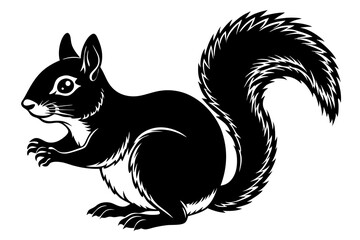  Cute Squirrel silhouette minimalistic vector art illustration