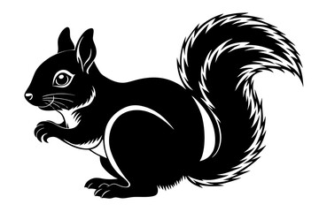  Cute Squirrel silhouette minimalistic vector art illustration