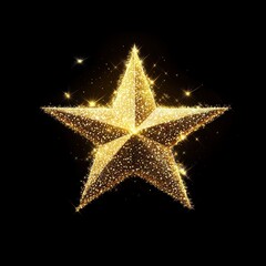 Shining holiday star isolated over black background