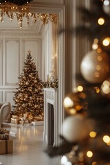 Holiday interior decoration. Elegant and graceful.